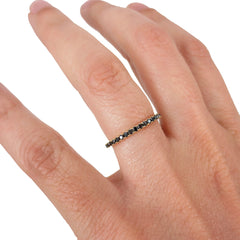 18K Yellow Gold Black Diamond Eternity Band - 1.6mm
