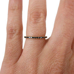 18K Yellow Gold Black Diamond Eternity Band - 1.6mm