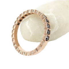 18K Rose Gold Black Diamond Square Bezel-set Half Eternity Band