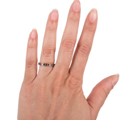 18K Rose Gold Black Diamond Square Bezel-set Half Eternity Band