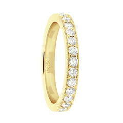 18K Rose Gold Natural Diamond Eternity Milgrain Edge Band
