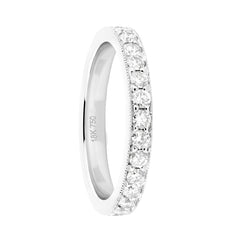 18K Rose Gold Natural Diamond Eternity Milgrain Edge Band