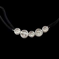 Diamond Halo Bracelet with adjustable Silk Cord - 0.71 cts