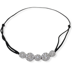 Diamond Halo Bracelet with adjustable Silk Cord - 0.71 cts