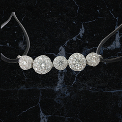 Diamond Halo Bracelet with adjustable Silk Cord - 0.71 cts