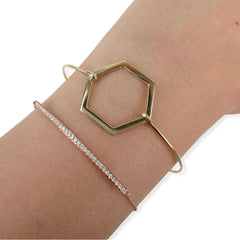 18K Rose Gold & Diamond Pavé Bar Bracelet