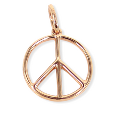 Diamond Pave Peace Sign Charm Necklace - 0.26cts T.W