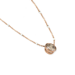 Bezel Set Champagne Diamond Solitaire Pendant - 0.75 ct