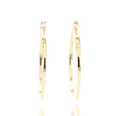 1inch 18K Yellow Gold inside out Diamond Hoop Earrings / One inch Hoops