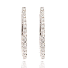 18K White Gold Diamonds Inside Out Tear Drop Hoopa Earrings
