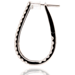18K White Gold Diamonds Inside Out Tear Drop Hoopa Earrings