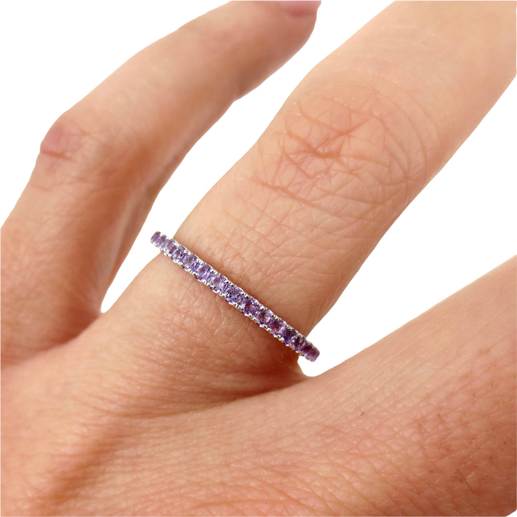 Buy 2ct Oval Green Emerald Ring Sterling Silver Half Eternity Band Purple Amethyst  Ring Emerald Engagement Ring May Birthstone Anniversary Gifts Online in  India - Etsy