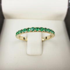 18K Yellow Gold Tsavorite Eternity Band  - 2mm