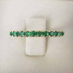 18K Yellow Gold Tsavorite Eternity Band  - 2mm