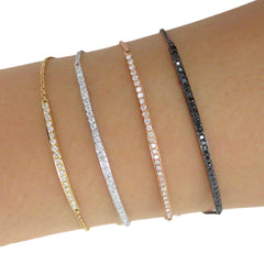 18K Rose Gold & Diamond Pavé Bar Bracelet