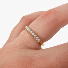Half-eternity Diamond Wedding Band - 18K White Gold - Stacking Band - 1.9mm
