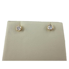 14K Yellow Gold Round-Cut Solitaire Diamond Stud Earrings - 0.22 ctw
