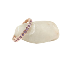 18K Rose Gold Amethyst Bezel-set Bubble Eternity Band - 2.2mm