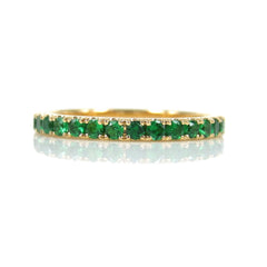 18K Yellow Gold Tsavorite Eternity Band  - 2mm