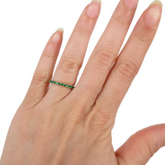 18K Yellow Gold Tsavorite Eternity Band  - 2mm