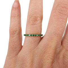 18K Yellow Gold Tsavorite Eternity Band  - 2mm