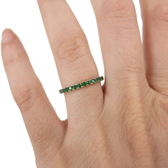 18K Yellow Gold Tsavorite Eternity Band  - 2mm