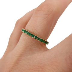 18K Yellow Gold Tsavorite Eternity Band  - 2mm