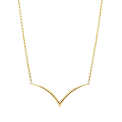 18K Gold Diamond Pavé Chevron Necklace - Pendant