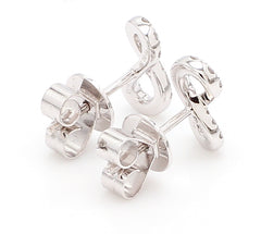 18K White Gold Diamond Infinity Stud Earrings