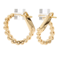 18K Yellow Gold Diamond Circular Front-Facing Hoop Earrings