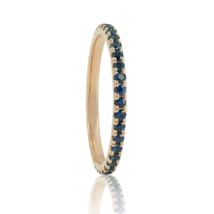 18K Yellow Gold Blue Sapphire Eternity Band - 1.5mm