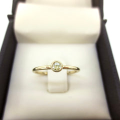 0.07 cts Bezel-Set Solitaire Yellow Diamond Ring - 14K Yellow Gold