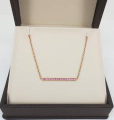 Light Pink Sapphire Mini Bar Necklace - 18K Rose Gold