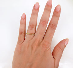 1.6mm Fancy Yellow Diamond Half-Eternity Band - 18K Yellow Gold