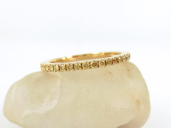 1.6mm Fancy Yellow Diamond Half-Eternity Band - 18K Yellow Gold