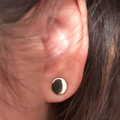 14K Yellow Gold Disc Stud Earrings