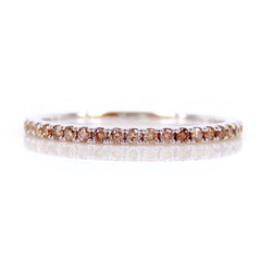 Champagne Diamond Eternity Band - 18K Rose Gold