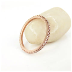 Champagne Diamond Eternity Band - 18K Rose Gold