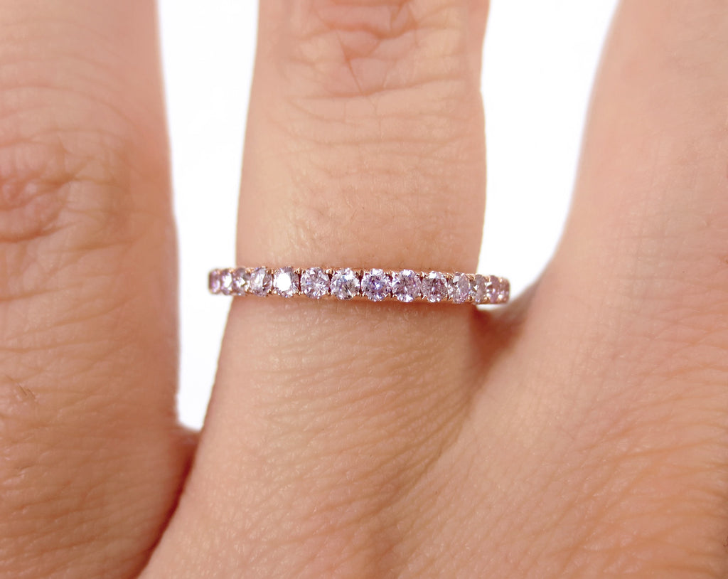 Natural pink diamond eternity band Clearance