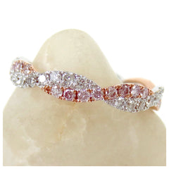 Infinity Twist Pavé-Set Diamond & Pink Diamond Eternity Wedding Band