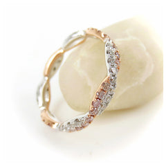 Infinity Twist Pavé-Set Diamond & Pink Diamond Eternity Wedding Band