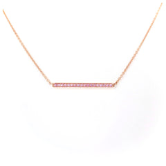 Light Pink Sapphire Mini Bar Necklace - 18K Rose Gold