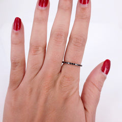 Black Diamond Eternity Band set - 18K Rose Gold
