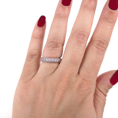 Three-row Pavé Pink Diamond Band - Wedding Band