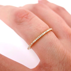 Micro Pavé Diamond Eternity Band - 18K Yellow Gold