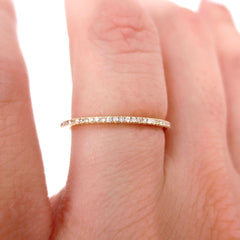 Micro Pavé Diamond Eternity Band - 18K Yellow Gold