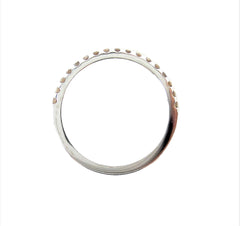 Fancy Champagne Diamond Half-Eternity Band - 18K White Gold