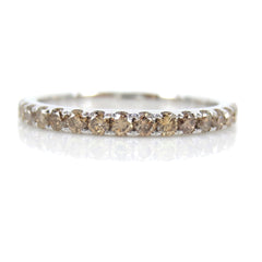 Fancy Champagne Diamond Half-Eternity Band - 18K White Gold
