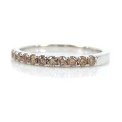 Fancy Champagne Diamond Half-Eternity Band - 18K White Gold