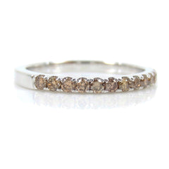 Fancy Champagne Diamond Half-Eternity Band - 18K White Gold